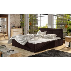 Eltap Čalouněná postel Belluno dřevěný rám Materiál a barva potahu: Sawana 26 - tmavě hnědá, Rozměry (cm): 140x200