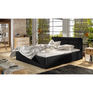 Eltap Čalouněná postel Belluno dřevěný rám Materiál a barva potahu: Soft 11 - černá, Rozměry (cm): 140x200