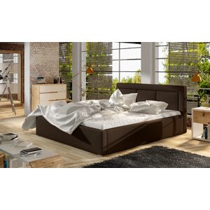 Eltap Čalouněná postel Belluno dřevěný rám Materiál a barva potahu: Soft 66 - tmavě hnědá, Rozměry (cm): 140x200