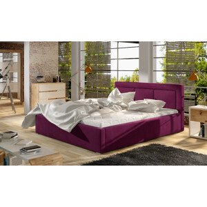 Eltap Čalouněná postel Belluno dřevěný rám Materiál a barva potahu: Mat Velvet 68 - tmavě fialová, Rozměry (cm): 140x200