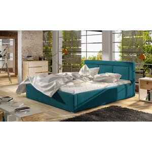 Eltap Čalouněná postel Belluno dřevěný rám Materiál a barva potahu: Mat Velvet 75 - modrá, Rozměry (cm): 140x200