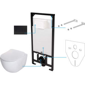 Deante WC set Peonia 6v1, podomítkový systém + toaleta - CDEN6ZPW