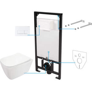 Deante WC set Hiacynt NEW 6v1, podomítkový systém + toaleta - CDYA6ZPW