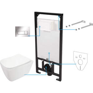 Deante WC set Hiacynt NEW 6v1, podomítkový systém + toaleta - CDYS6ZPW