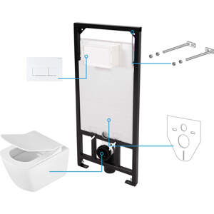 Deante WC set Anemon 6v1, podomítkový systém + toaleta - CDZA6ZPW