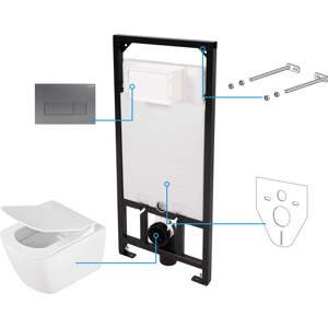 Deante WC set Anemon 6v1, podomítkový systém + toaleta - CDZT6ZPW