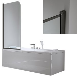 BPS-koupelny Jednodílná vanová zástěna HYD-PR01 70x140 černá/transparent