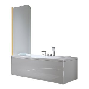 BPS-koupelny Jednodílná vanová zástěna HYD-PR01 70x140 zlatá/transparent