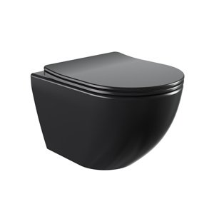 BPS-koupelny Závěsná WC mísa se SoftClose sedátkem HYD-4669, černá
