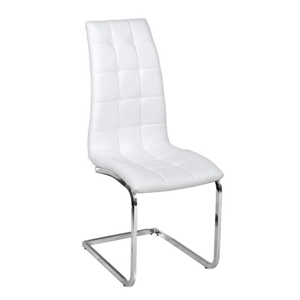 Kondela Jídelní židle, ekokůže bílá / chrom, DULCIA