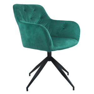 Kondela Otočná židle, zelená Velvet látka/černá, VELEZA NEW