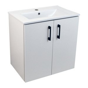 BPS-koupelny Koupelnová skříňka s keramickým umyvadlem ROSO W 60 - bílá