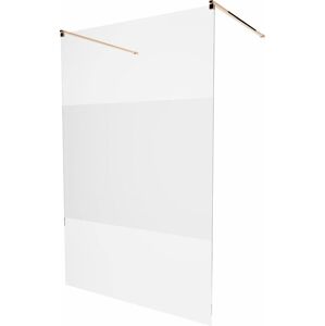 MEXEN/S KIOTO samostatně stojící sprchová zástěna 100 x 200, transparent/matné sklo 8 mm, růžové zlato 800-100-002-60-35