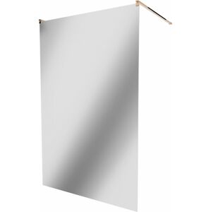 MEXEN/S KIOTO samostatně stojící sprchová zástěna 120 x 200, zrcadlové, růžové zlato 800-120-002-60-50