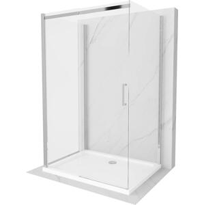 MEXEN/S OMEGA sprchový kout 3-stěnný 100x80, transparent, chrom + vanička včetně sifonu 825-100-080-01-00-3s-4010