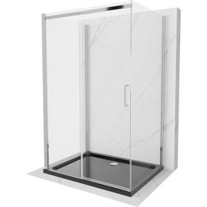 MEXEN/S OMEGA sprchový kout 3-stěnný 100x80, transparent, chrom + vanička včetně sifonu 825-100-080-01-00-3s-4070