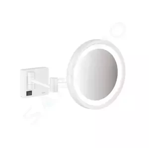 HANSGROHE AddStoris Kosmetické nástěnné zrcátko s LED osvětlením, matná bílá 41790700