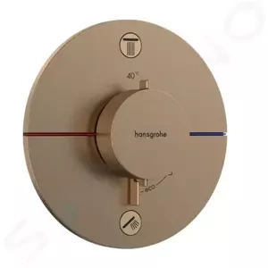 HANSGROHE ShowerSelect Comfort Termostatická baterie pod omítku, pro 2 spotřebiče, kartáčovaný bronz 15554140