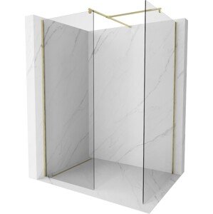 MEXEN/S Kioto ścianka  prysznicowa Walk-in 120 x 75 cm, transparent, zlatá 800-120-202-50-00-075