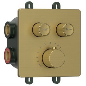 SAPHO SMARTSELECT podomítková sprchová termostatická baterie, box, 2 výstupy, zlato mat RP042GB