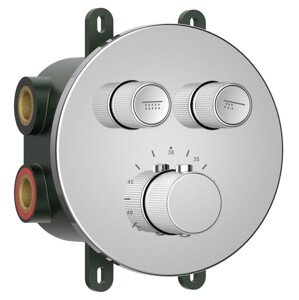 SAPHO SMARTSELECT podomítková sprchová termostatická baterie, box, 2 výstupy, chrom RP032
