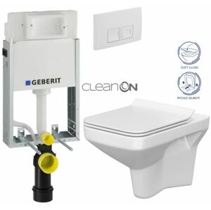 Geberit KOMBIFIX Basic tlačítko DELTA 50 Bílé WC CERSANIT COMO + SEDÁTKO 110.100.00.1 50BI CO1